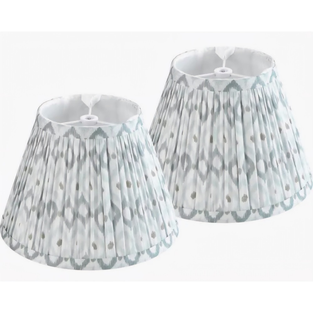 Set of 2 Spider Pleated Lamp Shades Small Art Deco Pastels 5" x 9" x 6.4"